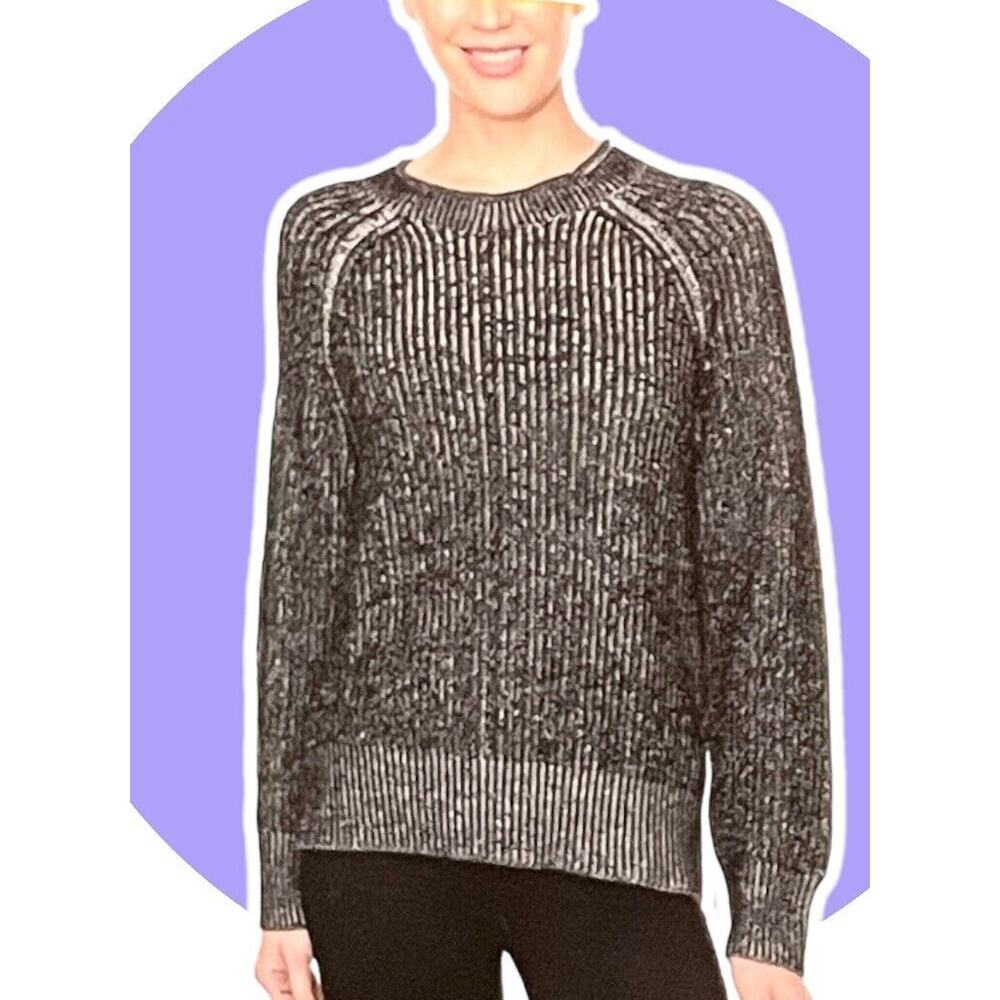 Ellen Tracy WOMENS Black White Marked Pullover Crew Neck Sweater NWT S